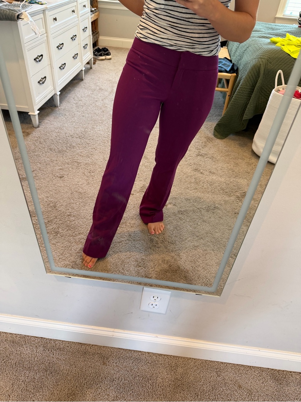 Nine West Boot-Cut Pants in Deep Plum